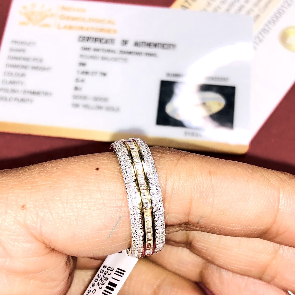 GIA Certified 10k solid gold full circle real diamond eternity band for men Sale